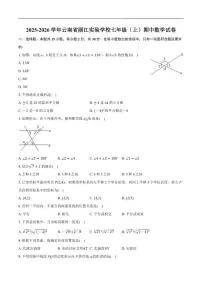 2025-2026学年云南省丽江市实验学校上学期七年级期中数学_(含答案_)试卷