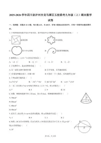 2025-2026学年四川省泸州市龙马潭区五校联考九年级（上）期末数学试卷（含答案）