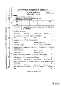 河南省济源第一中学附属中学2025年秋季学期学业水平阶段性巩固与提高（1 4）九年级数学（期末）