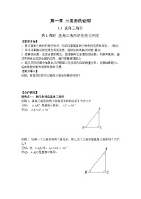 初中数学北师大版（2024）八年级下册（2024）第一章  三角形的证明3  直角三角形精品第1课时学案