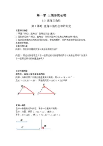初中数学北师大版（2024）八年级下册（2024）3 直角三角形优质第2课时学案设计