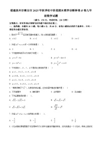 福建泉州市南安市2025年秋季初中阶段期末教学诊断样卷B卷 九年级数学上学期期末试题（试卷+解析）