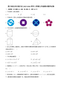四川省达州市通川区2025-2026学年上学期九年级期末数学试卷（试卷+解析）