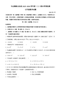 四川省乐山市马边彝族自治县2025-2026学年七年级上学期1月期末数学试题（试卷+解析）