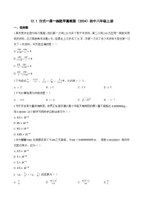 初中数学冀教版（2024）八年级上册（2024）12.1 分式一课一练
