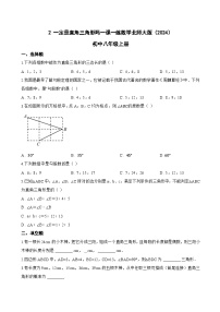 初中数学北师大版（2024）八年级上册（2024）2 一定是直角三角形吗同步达标检测题