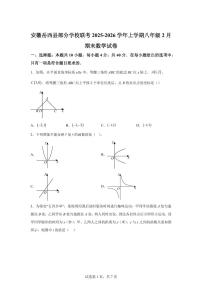 2025~2026学年八年级上学期2月期末数学试卷（3）含答案