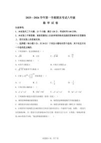 2025~2026学年河南洛阳市嵩县2025—2026学年上学期期末考试八年级数学试卷（含答案）