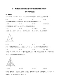 初中数学浙教版（2024）八年级上册（2024）2.3 等腰三角形的性质定理同步测试题