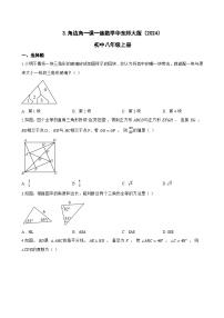 华东师大版（2024）八年级上册（2024）3. 角边角随堂练习题