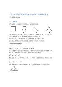 2025_2026学年第二学期北京东直门中学九年级数学开学测（无答案）试卷