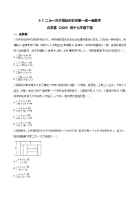 初中数学北京版(2024)七年级下册(2024)5.2 二元一次方程组和它的解习题