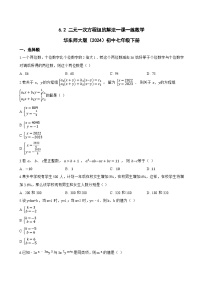 华东师大版（2024）七年级下册（2024）二元一次方程组的解法练习
