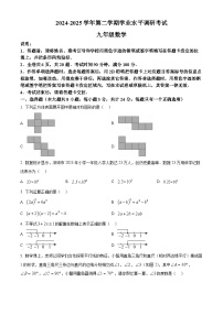 2025年广东省深圳市罗湖区九年级中考二模数学试题 -（原卷版）