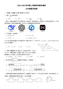 2025年广东省中山市中山纪念中学教育集团九年级 二模数学试题（含答案）