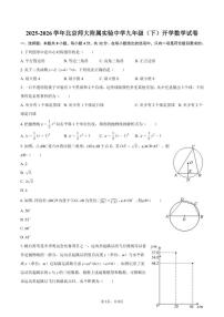 2025-2026学年北京师大附属实验中学九年级（下）开学数学试卷