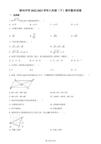 广东省广州市番禺区桥兴中学2022-2023学年八年级下学期期中数学试题（含答案）