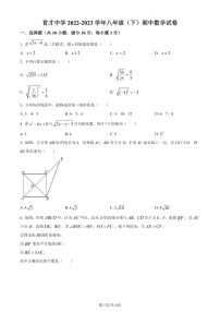 广东省广州市越秀区育才中学2022-2023学年八年级下学期期中数学试题（含答案）