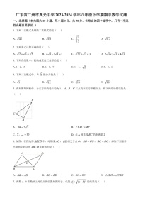 广东省广州市真光中学2023-2024学年八年级下学期期中数学试题（含答案）