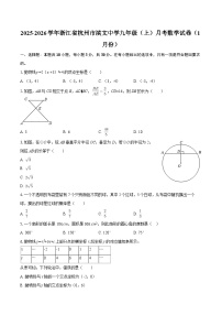2025-2026学年浙江省杭州市滨文中学九年级（上）月考数学试卷（1月份）-自定义类型