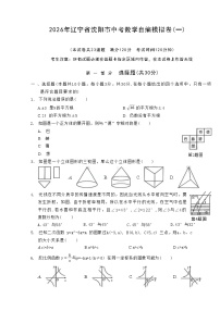 2026年辽宁省沈阳市中考模拟数学自编卷含答案（一）