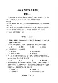 2026年深圳市34校初三联考中考一模数学试卷