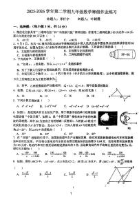 广东省深圳市宝安中学（集团）初中部2025-2026学年第二学期九年级开学考数学试卷
