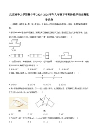 北京清华大学附属中学2025--2026学年九年级下学期阶段学情自测数学开学检测