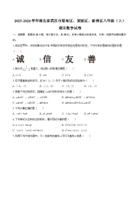 2025-2026学年湖北省武汉市蔡甸区、黄陂区、新洲区八年级（上）期末数学试卷-自定义类型