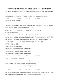 2025-2026学年浙江省金华市永康市七年级（上）期末数学试卷-自定义类型
