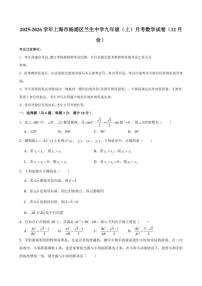 2025-2026学年上海市杨浦区兰生中学九年级（上）月考数学（12月份）试卷（含答案）