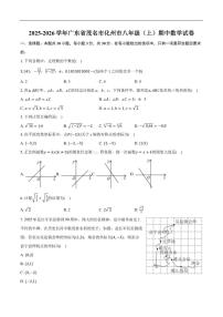 2025-2026学年广东省茂名市化州市八年级上学期期中数学试卷(含答案)