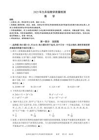 2025年深圳市盐田区中考二模数学试卷含答案