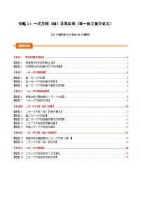 专题2.1 一次方程（组）及其应用（举一反三复习讲义）-【题+答案】2026年中考数学一轮复习举一反三系列（全国版）