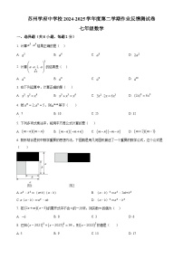 练习+答案 江苏省苏州学府中学校2024-2025学年下学期七年级数学3月月考卷