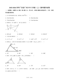 广东省 广州市第六中学2025-2026学年上学期八年级期中数学试卷（含答案）