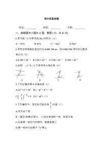 北师大版（2024）数学七年级下册 期中质量检测 （试卷含答案）