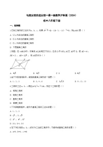 初中数学沪科版(2024)八年级下册(2024)18.2 勾股定理的逆定理课时练习