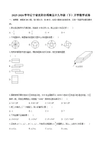 2025-2026学年辽宁省沈阳市浑南五中九年级（下）开学数学试卷-自定义类型