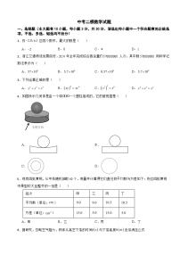 浙江省绍兴市新昌县2026年中考二模数学试题附答案