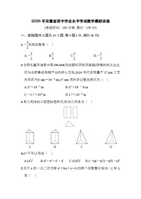 2026年安徽省中考模拟数学自编卷 含答案 (1)
