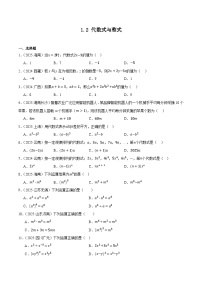 人教版2024-2025年全国九年级数学中考真题汇编 1.2 代数式与整式