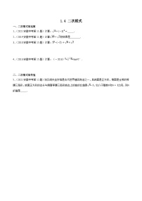 2016-2025年10年安徽数学中考真题汇编 1.4 二次根式