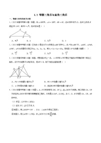 2016-2025年10年安徽数学中考真题汇编 4.3 等腰三角形与直角三角形