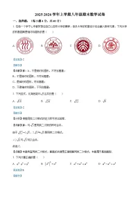 八年级数学第一学期期末试卷（解析版）