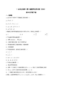 初中数学北师大版（2024）七年级下册（2024）认识三角形复习练习题
