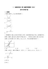 初中数学浙教版（2024）七年级下册（2024）直线的相交当堂检测题