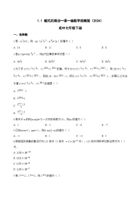 初中数学湘教版（2024）七年级下册（2024）整式的乘法巩固练习