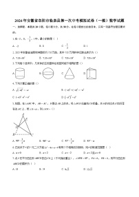 2026年安徽省阜阳市临泉县第一次中考模拟试卷（一模）数学试题-自定义类型