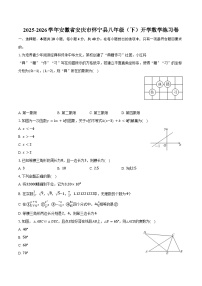 2025-2026学年安徽省安庆市怀宁县八年级（下）开学数学练习卷（含答案+解析）